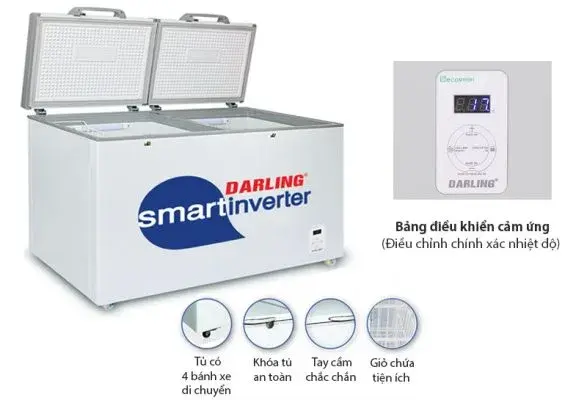 tủ đông mát darling smart inverter 370 lít dmf-3699wsi-4