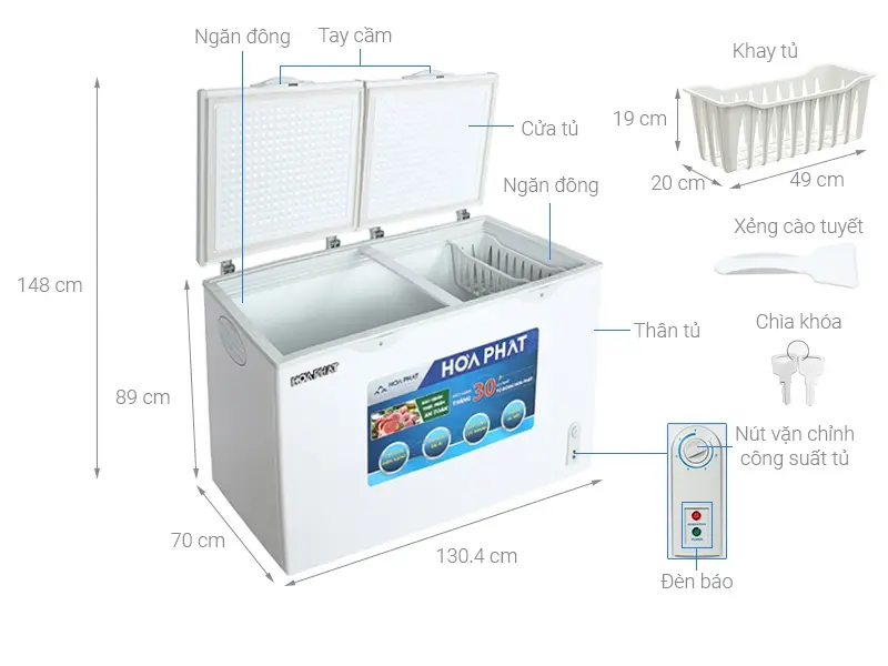 tủ đông hòa phát 352 lít hcf 666s1đ2