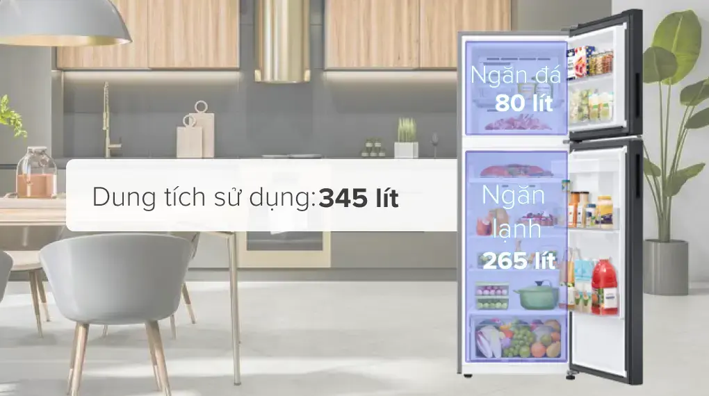 tủ lạnh samsung inverter 345 lít rt35cg5544b1sv