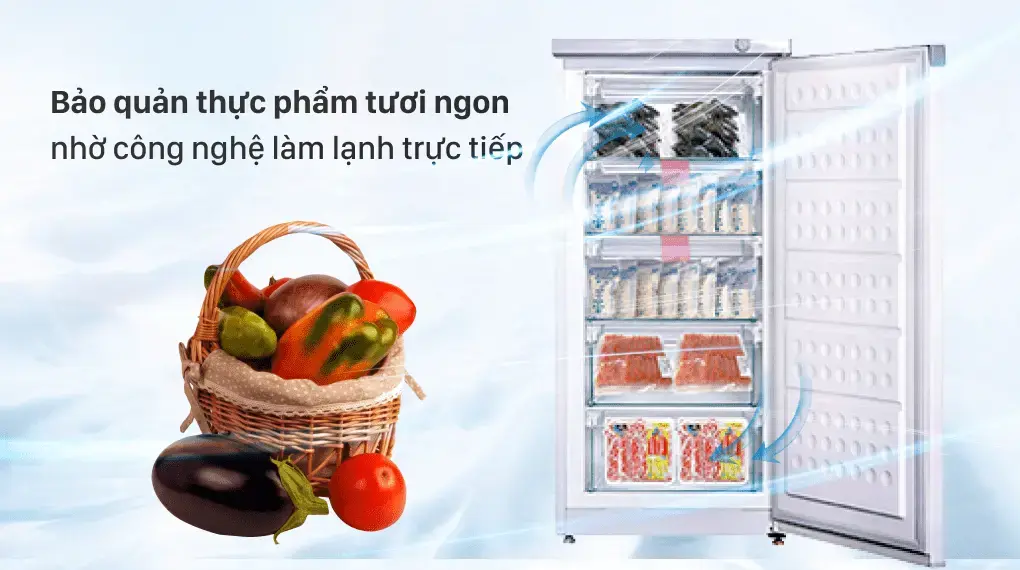 tủ đông đứng hòa phát huf 350sr1 147 lít 5 ngăn