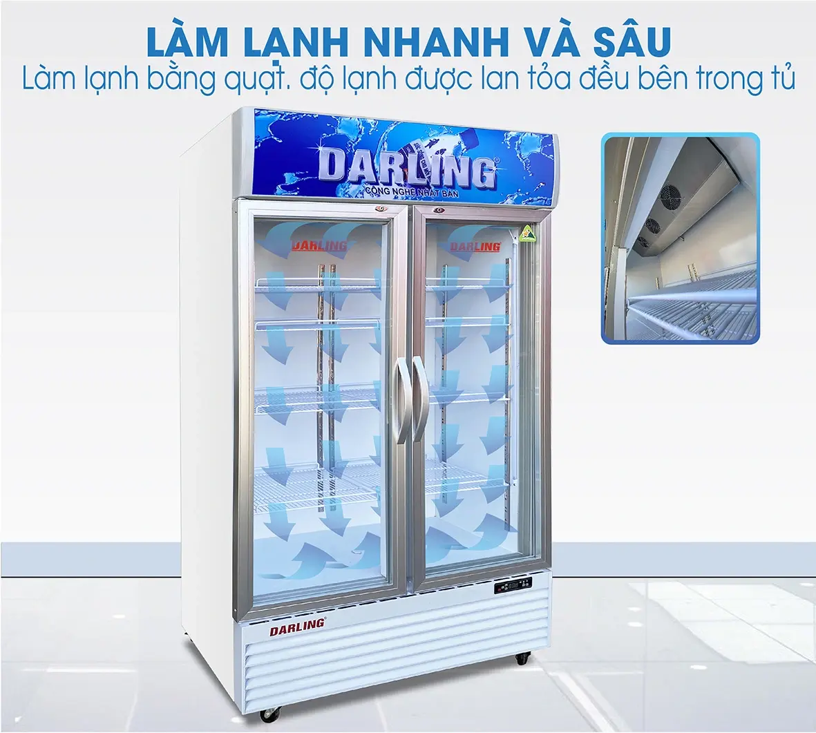 tủ mát darling dl 7000a2 dung tích 630 lít