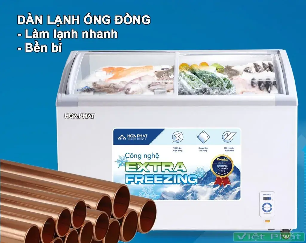 tủ đông trưng bày hòa phát 280 lít hsf ad6280.c1 mặt kính