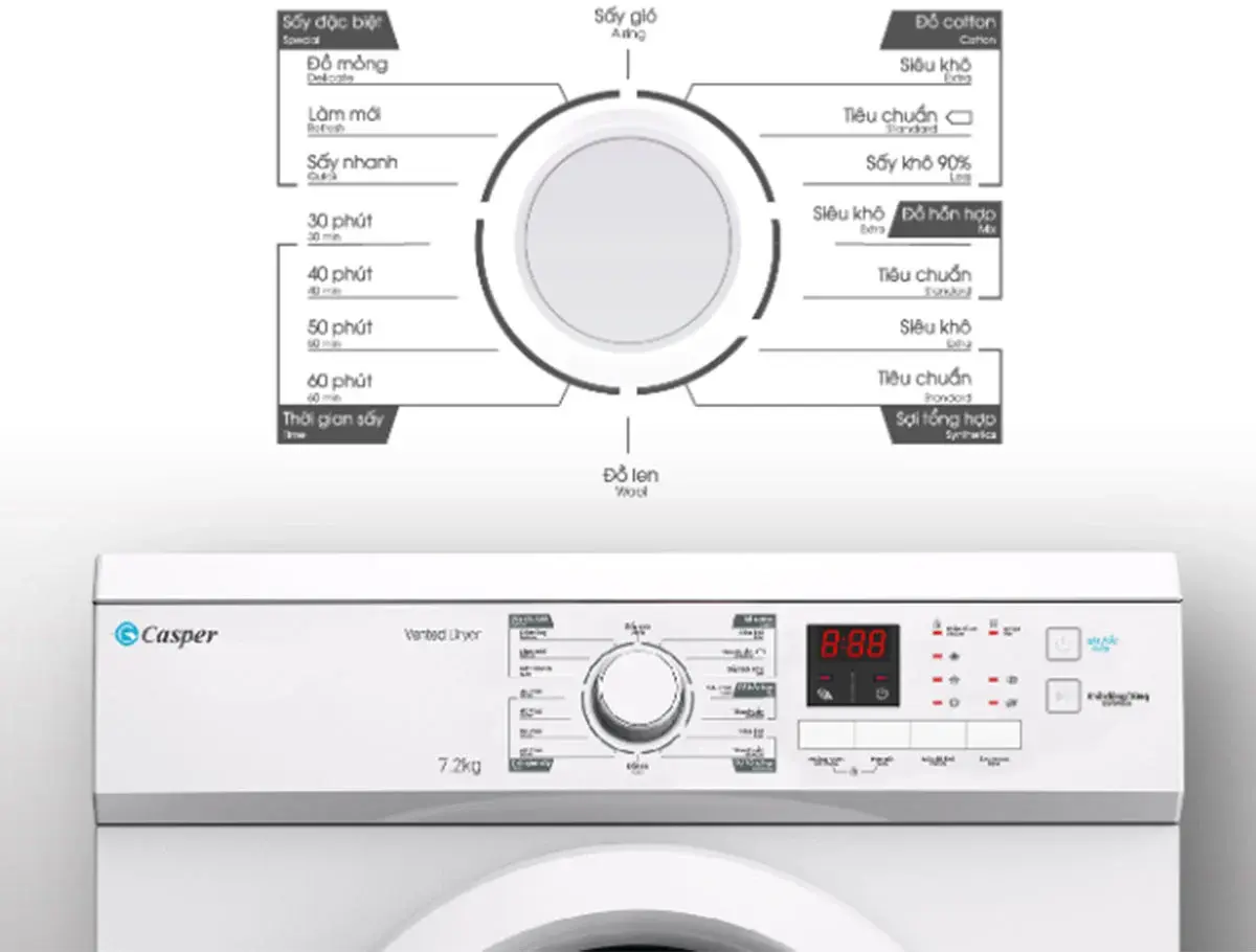 máy sấy quần áo casper 7.2 kg td-72vwd