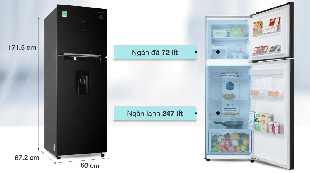 tủ lạnh samsung inverter 319 lít rt32k5932bu/sv