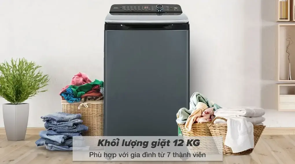 máy giặt aqua 12 kg aqw-fr120ht bk