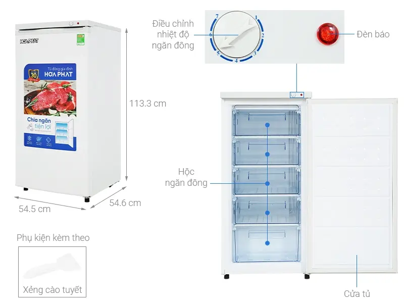tủ đông đứng hòa phát 147 lít hpf uah6147