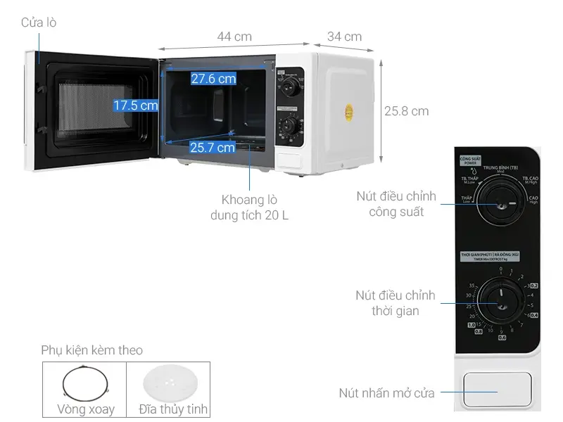 lò vi sóng toshiba er-sm20(w1)vn 20 lít