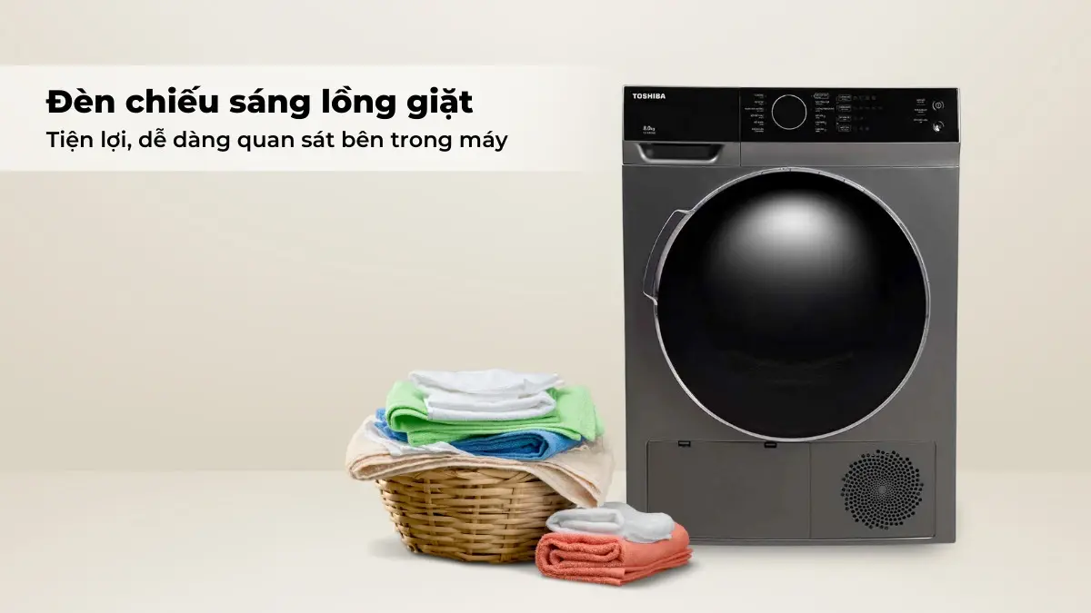 máy sấy quần áo toshiba 8 kg td-k90mev(sk)