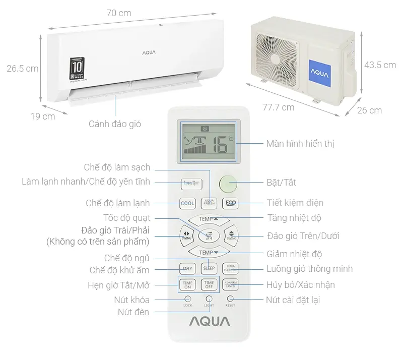 máy lạnh aqua inverter 1 hp aqa-rv9qa