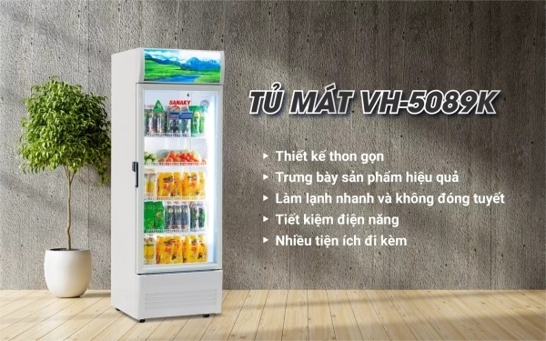 tủ mát sanaky vh-5089k dàn lạnh đồng 480 lít