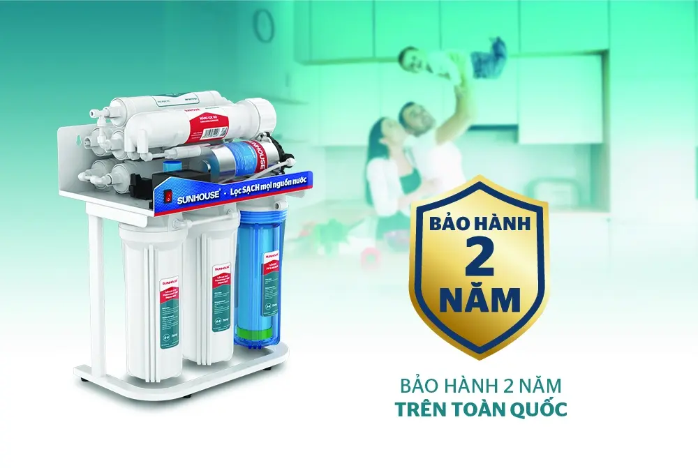 máy lọc nước r.o không vỏ 6 lõi sunhouse sha88512kv