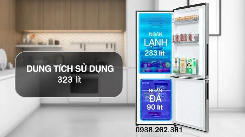 tủ lạnh hitachi r-b340egv1 323 lít inverter