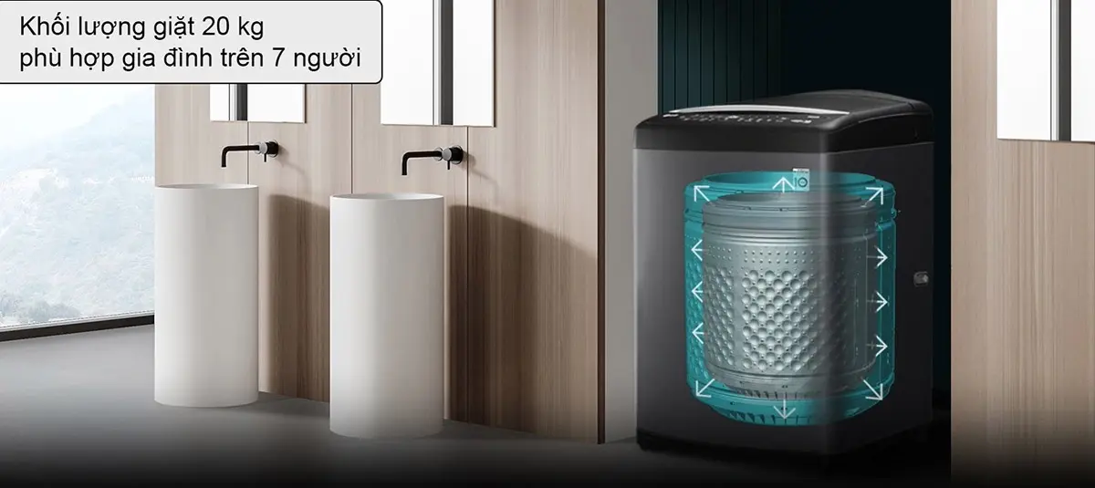 máy giặt lg inverter 20 kg tv2520dv7j