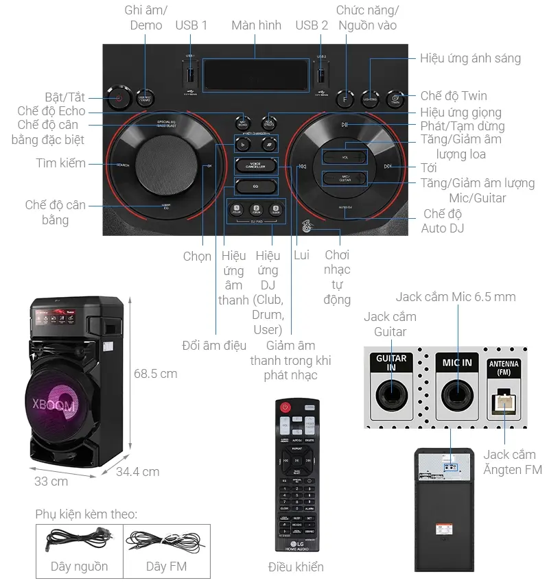 loa điện karaoke lg xboom rn5 300w