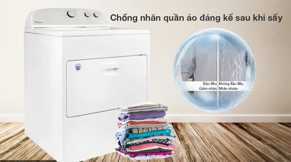 máy sấy thông hơi whirlpool 15 kg 3lwed4815fw0