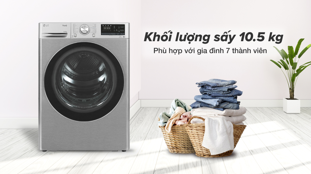 máy sấy bơm nhiệt lg 10.5 kg dvhp50p