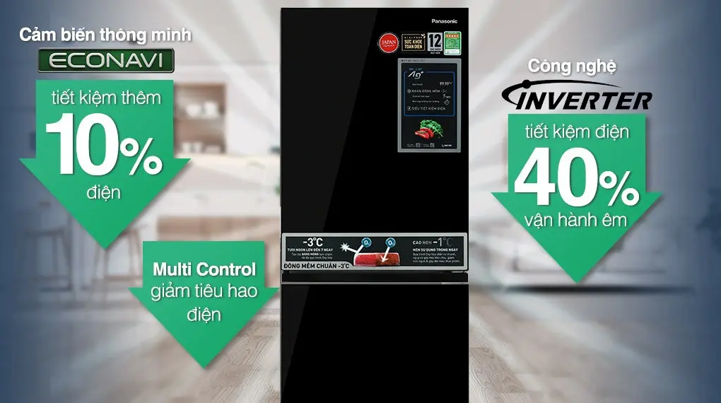 tủ lạnh panasonic inverter 255 lít nr-bv281bgmv mẫu 2023