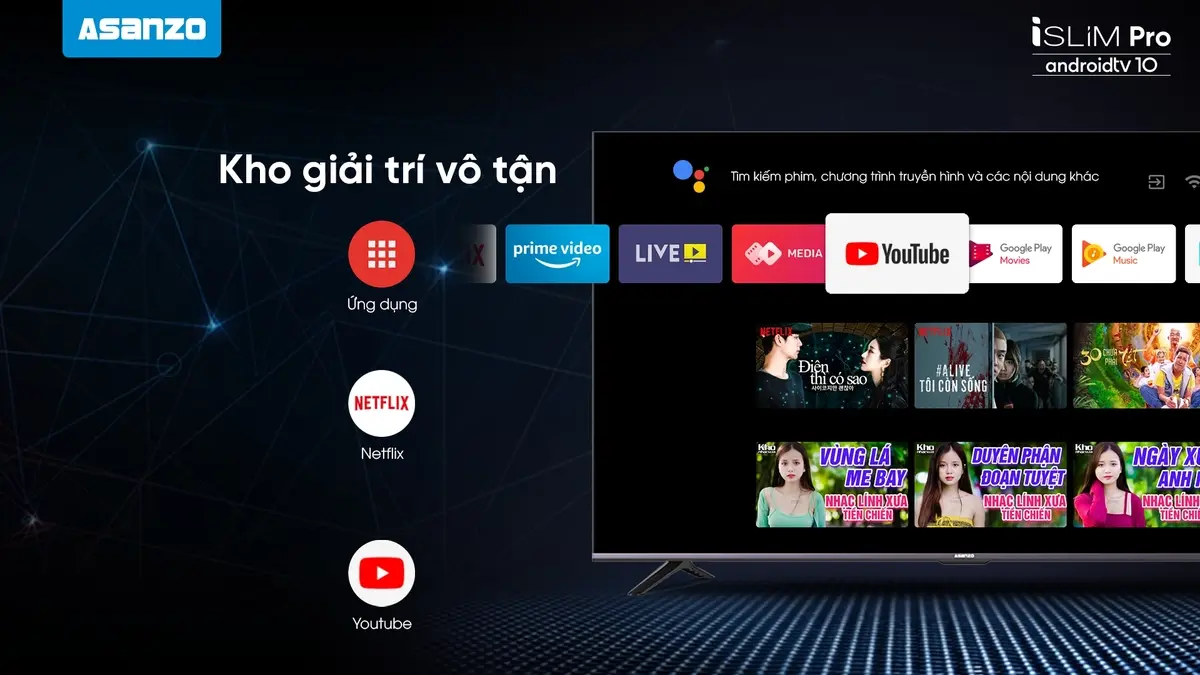 smart tivi asanzo 4k kính cường lực 50 inch - 50ag600k