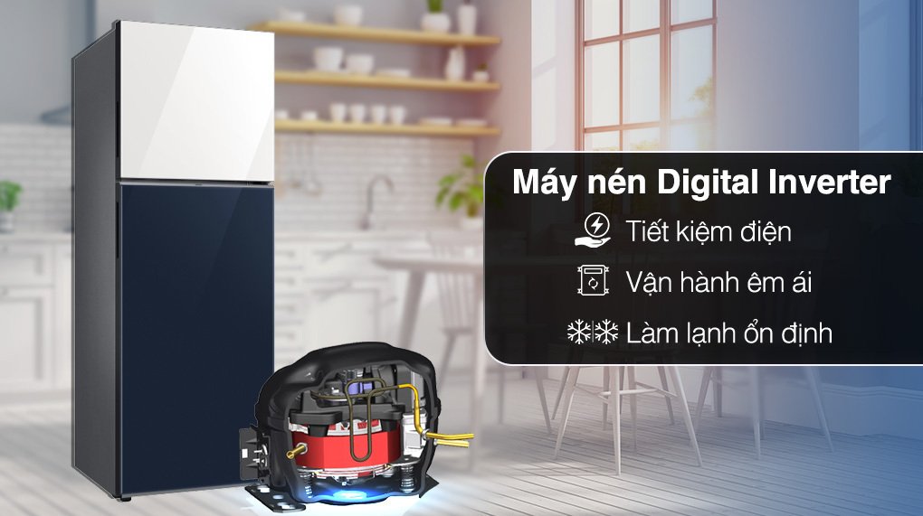 tủ lạnh samsung inverter 305 lít bespoke rt31cb56248asv