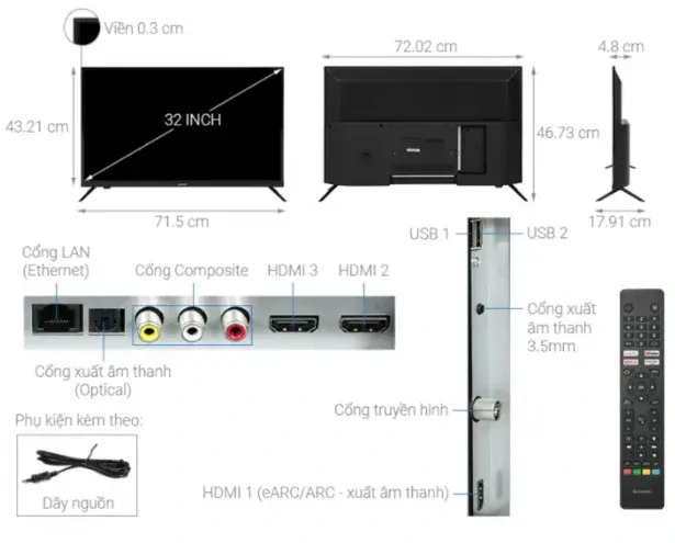 android tivi sharp 32 inch 2t-c32eg2x