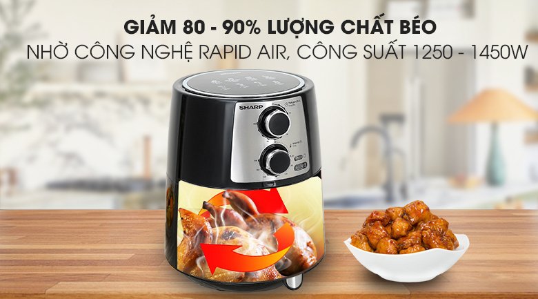 nồi chiên không dầu sharp kf-af42mv-st 4.2 lít