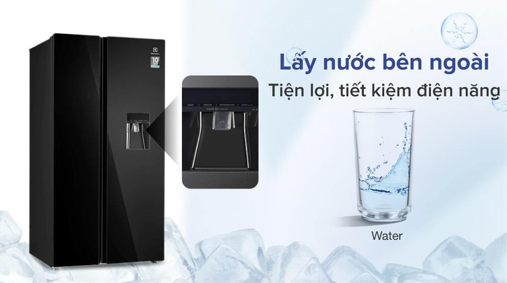 tủ lạnh electrolux inverter 619 lít side by side ese6645a-bvn