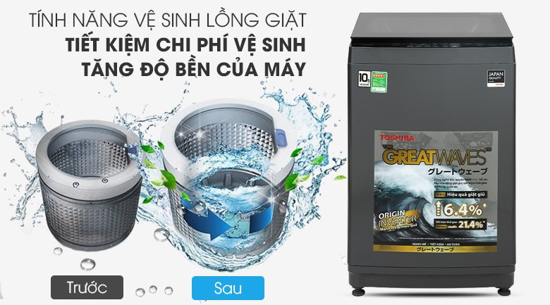 máy giặt toshiba inverter 10.5 kg aw-duk1150hv(mg)