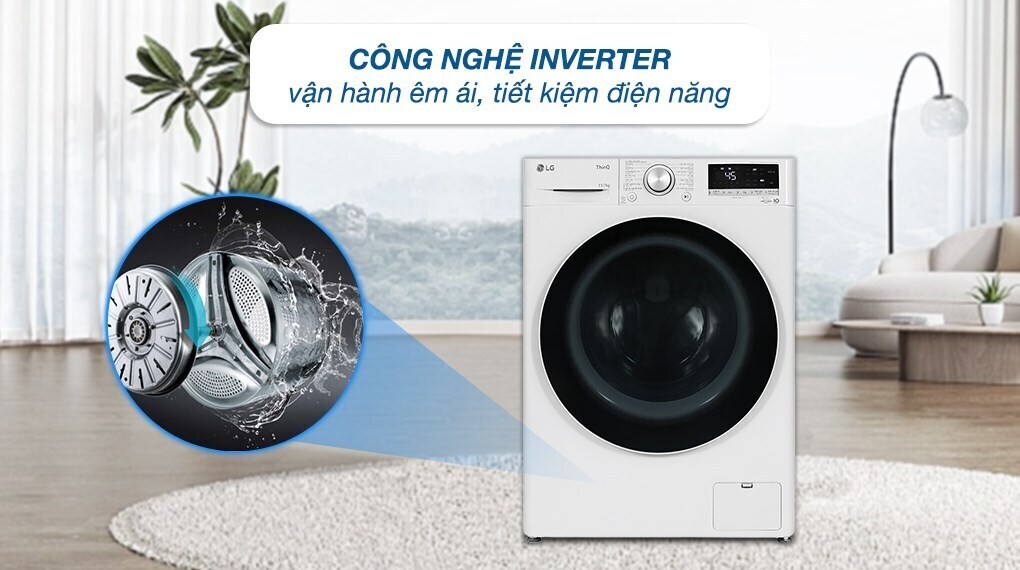 máy giặt sấy lg ai dd inverter giặt 11 kg - sấy 7 kg fv1411d4w