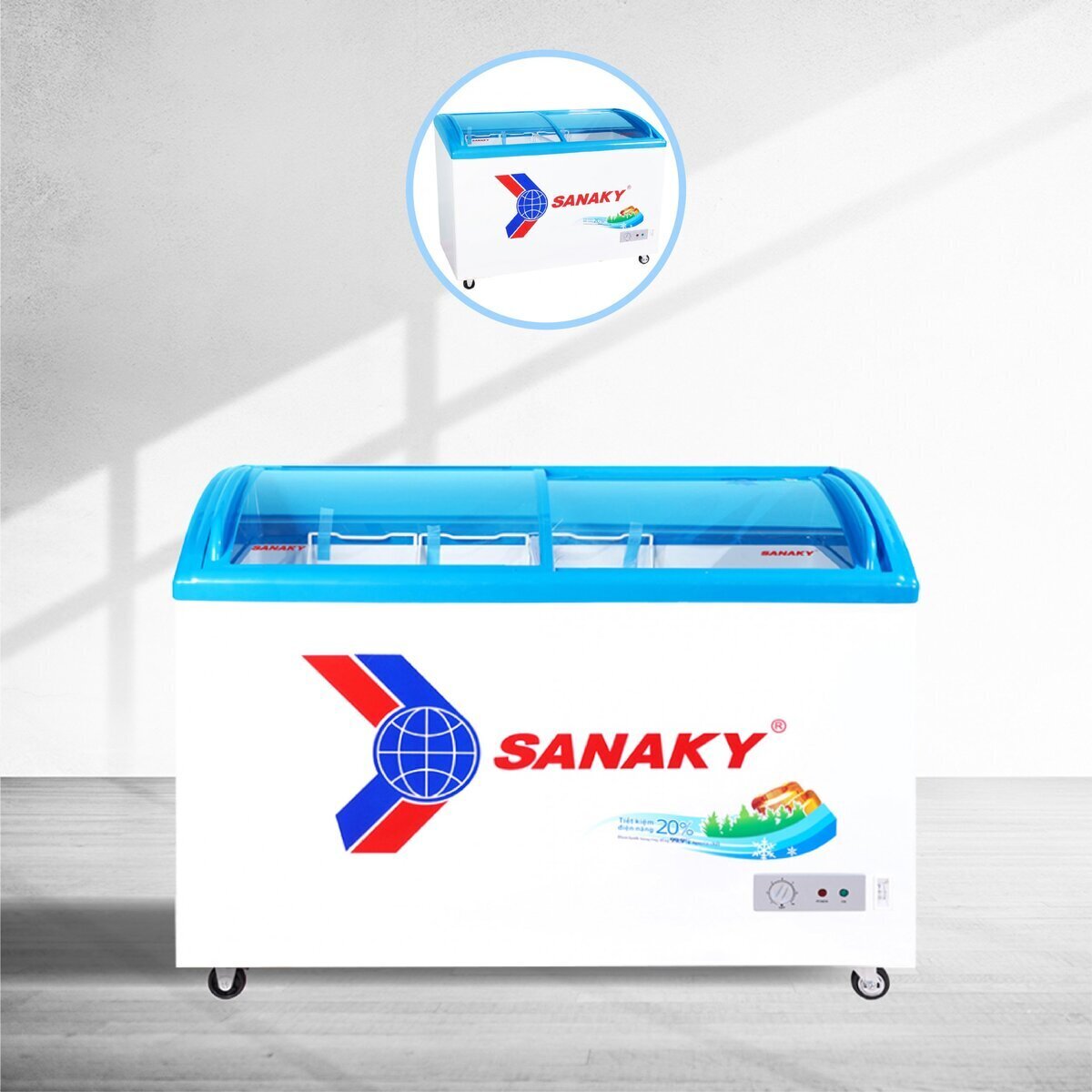 tủ đông mặt kính cong sanaky vh-4899k 480 lít