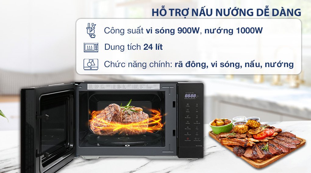 lò vi sóng có nướng panasonic nn-gt35nbyue 24 lít