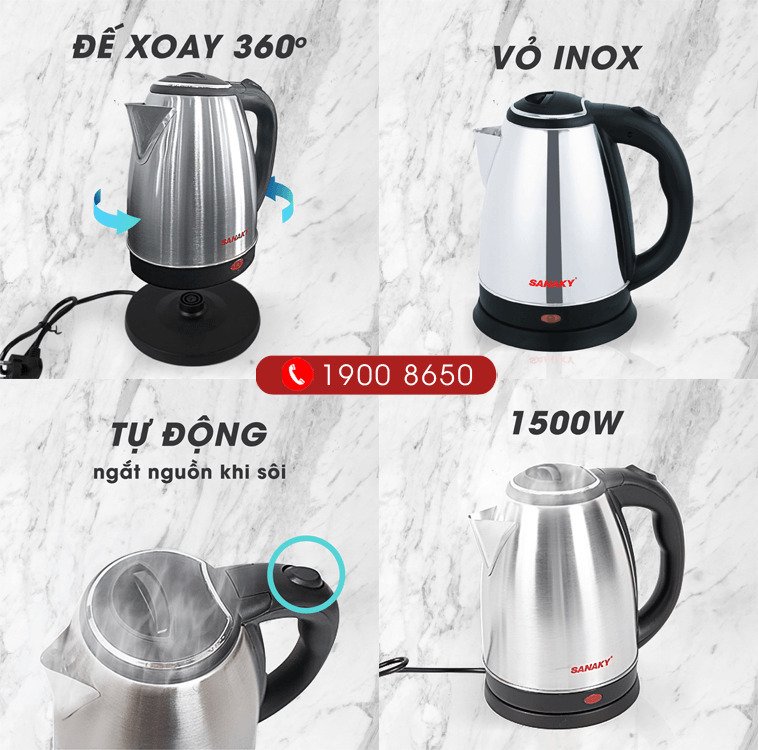 bình đun siêu tốc sanaky snk-18ns