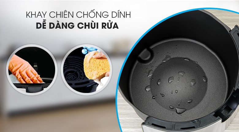 nồi chiên không dầu sharp kf-af42mv-st 4.2 lít