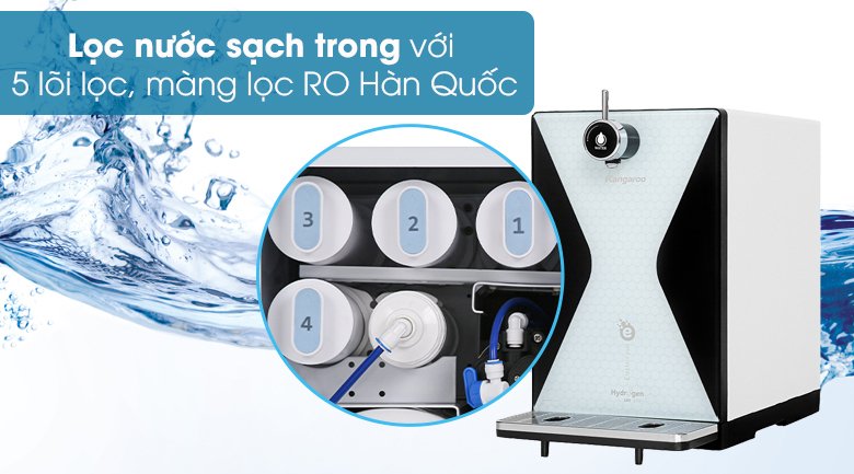 máy lọc nước ro hydrogen kangaroo kg100med 5 lõi