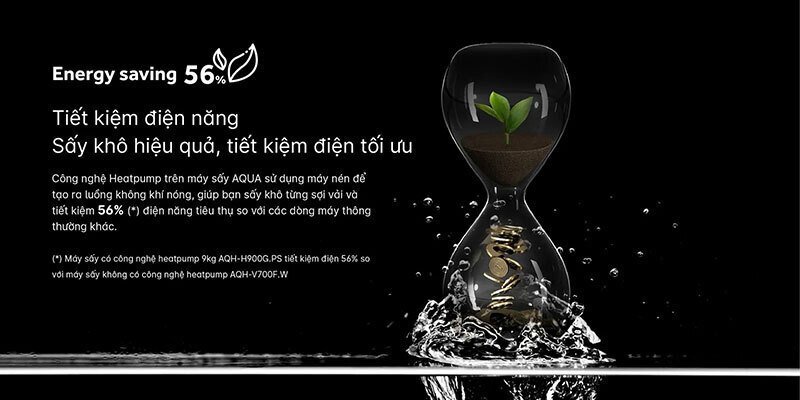 máy sấy bơm nhiệt aqua inverter 10 kg aqh-h1000h.ps