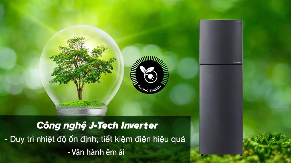 tủ lạnh sharp inverter 253 lít sj-x282ae-ds