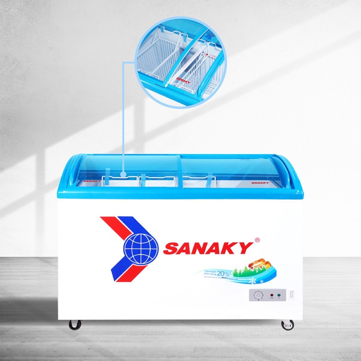 tủ đông mặt kính cong sanaky vh-4899k 480 lít