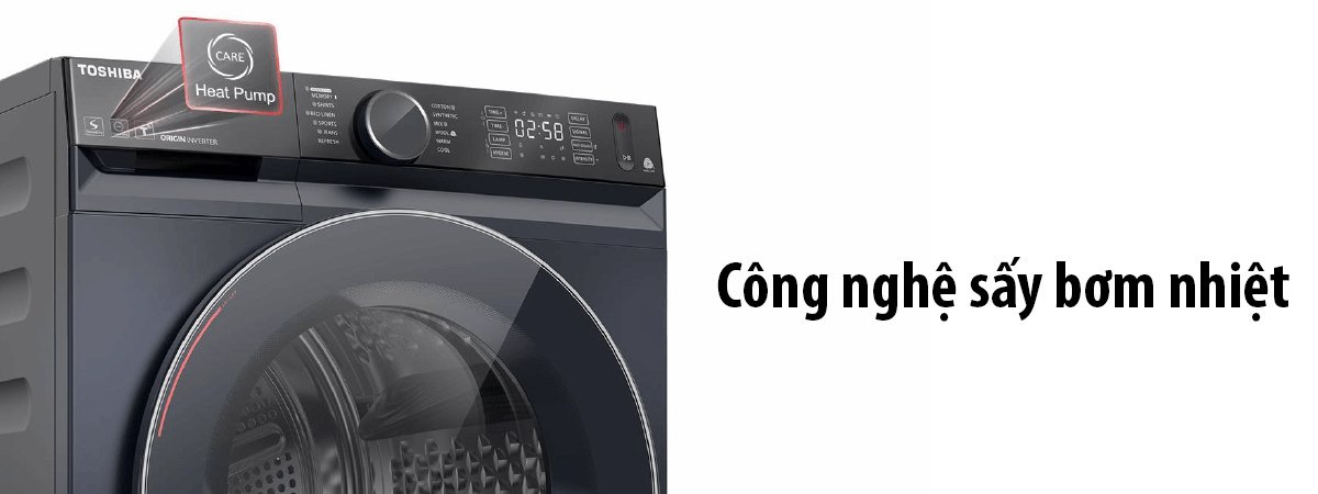 máy sấy bơm nhiệt toshiba inverter 10 kg td-bk110ghv(mk)