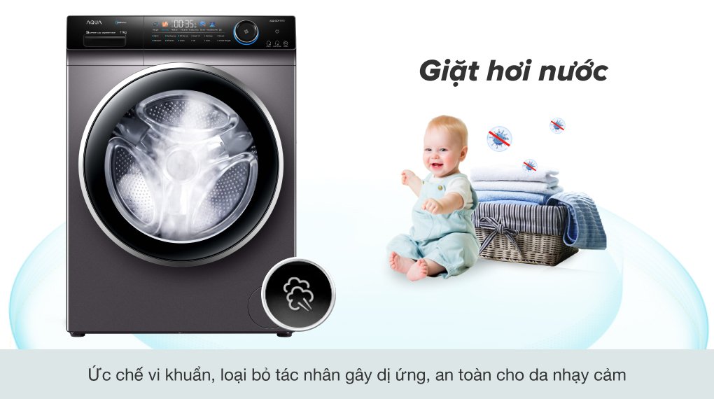 máy giặt aqua 11 kg aqd-dd1101g(ps)