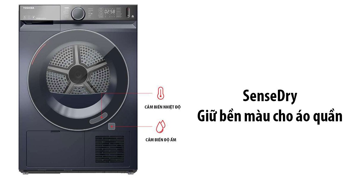 máy sấy bơm nhiệt toshiba inverter 10 kg td-bk110ghv(mk)