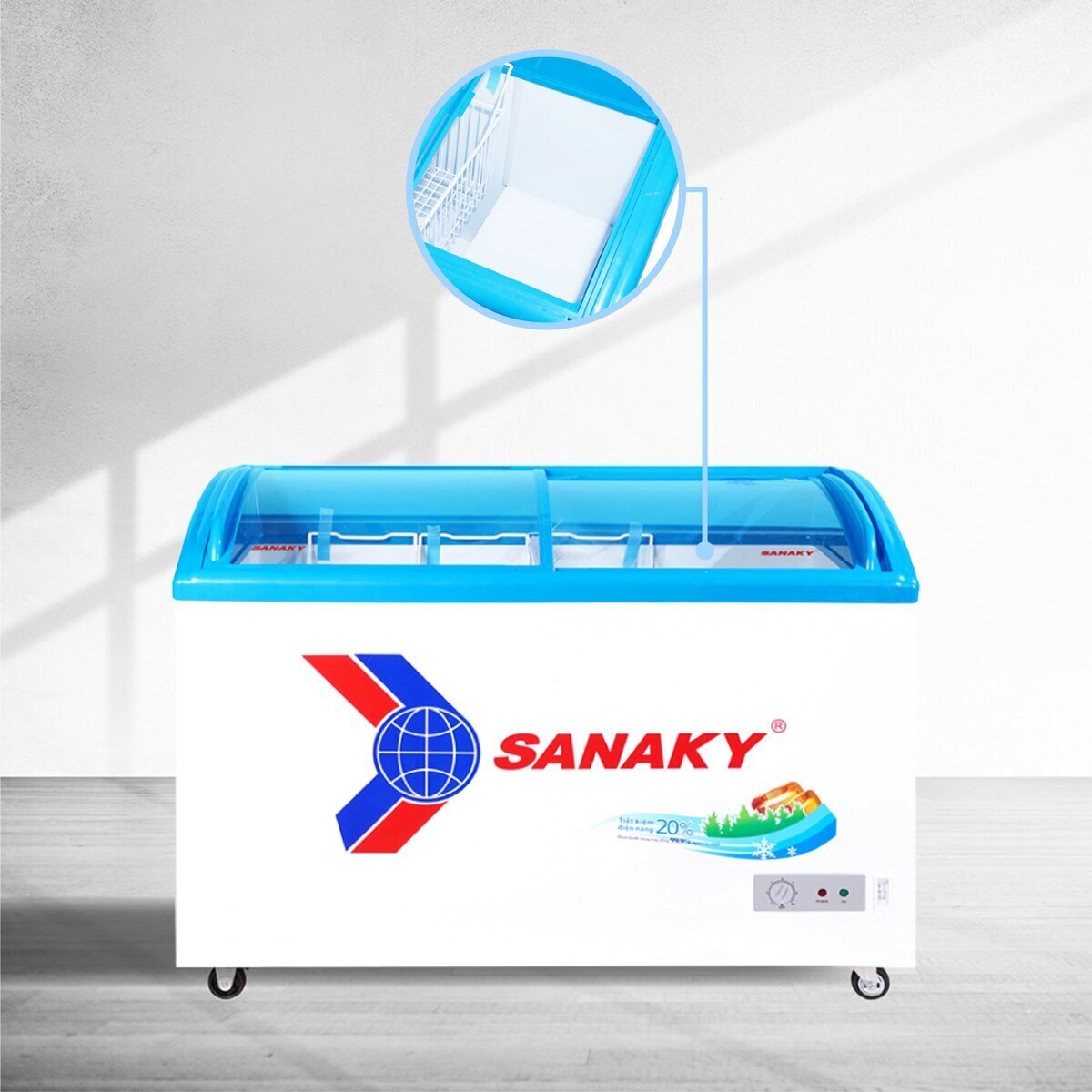 tủ đông mặt kính cong sanaky vh-4899k 480 lít