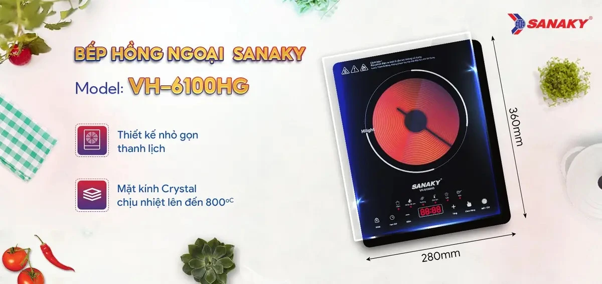 bếp hồng ngoại đơn sanaky vh-6100hg