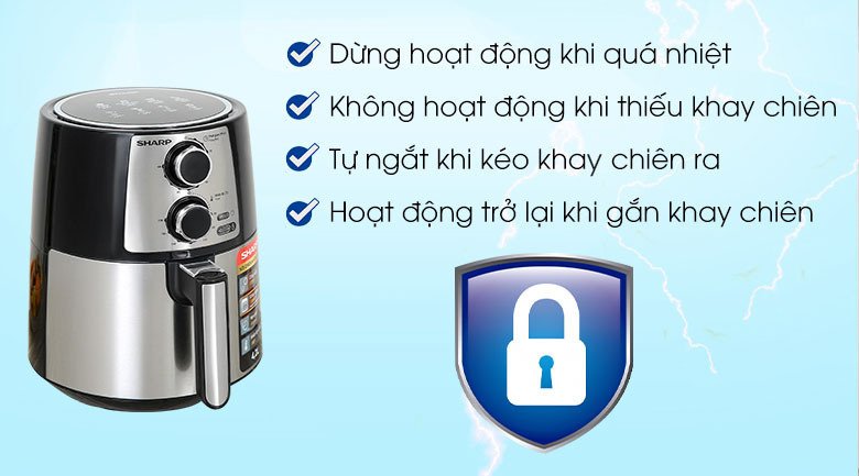 nồi chiên không dầu sharp kf-af42mv-st 4.2 lít