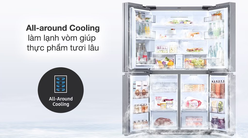 tủ lạnh samsung inverter 648 lít multi door bespoke rf59cb66f8s/sv