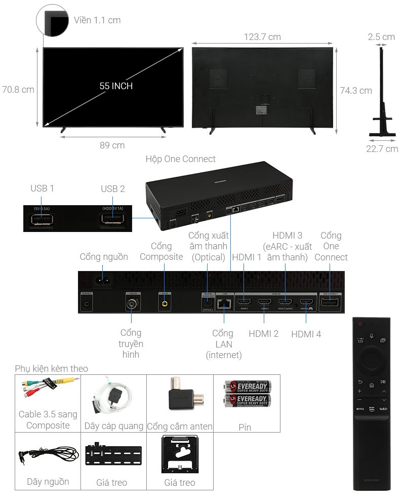 smart tivi khung tranh the frame qled samsung 4k 55 inch qa55ls03a