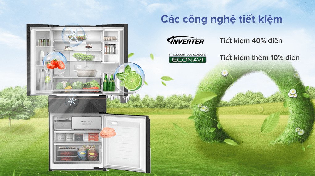 tủ lạnh panasonic inverter 540 lít multi door prime+ edition nr-yw590ymmv
