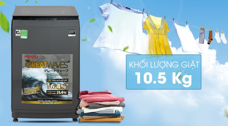 máy giặt toshiba inverter 10.5 kg aw-duk1150hv(mg)