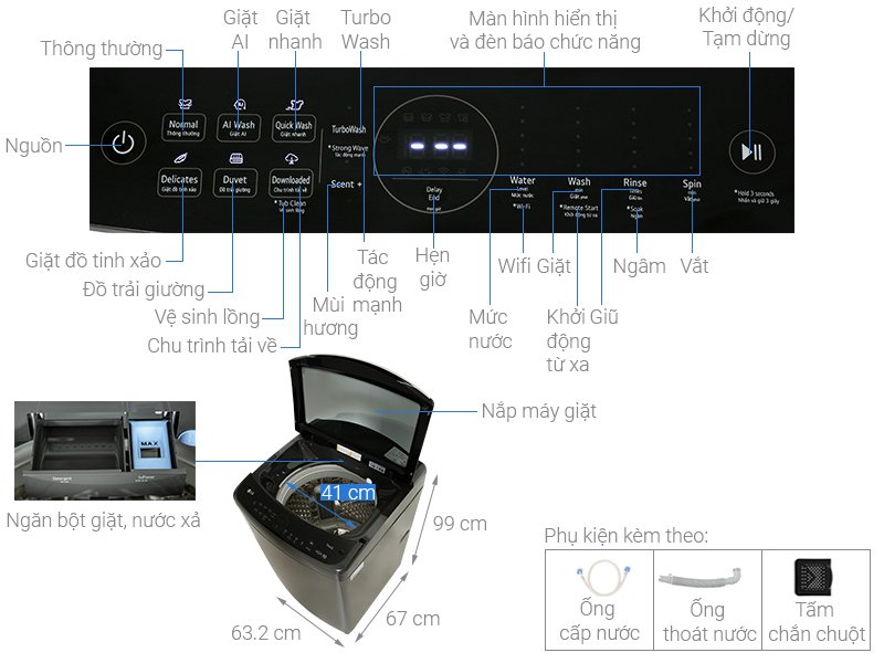 máy giặt lg ai dd inverter 19 kg tv2519dv7b