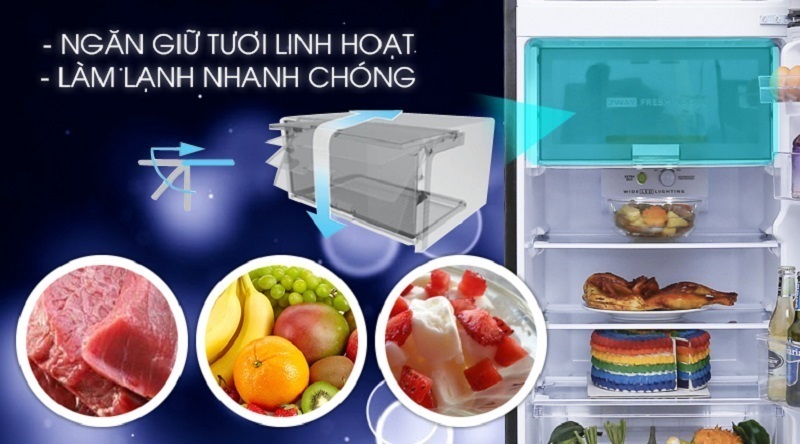 tủ lạnh sharp inverter 224 lít sj-x252ae-ds