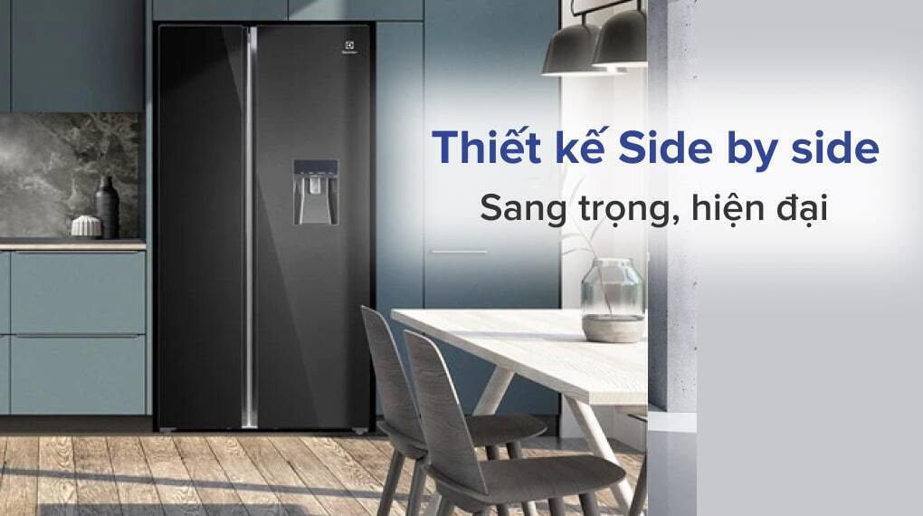 tủ lạnh electrolux inverter 619 lít side by side ese6645a-bvn