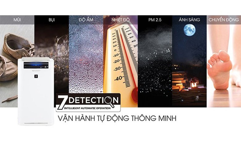 máy lọc không khí sharp kết hợp tạo ẩm kc-g50ev-w